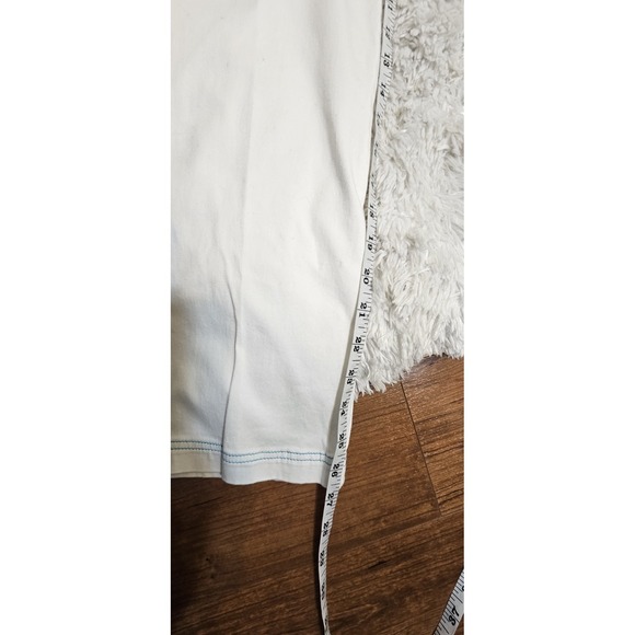 Meet Marie White 2 Piece Set Crop Tie Top Wide Leg Pants Blue Stitch SZ 3 - Picture 11 of 12